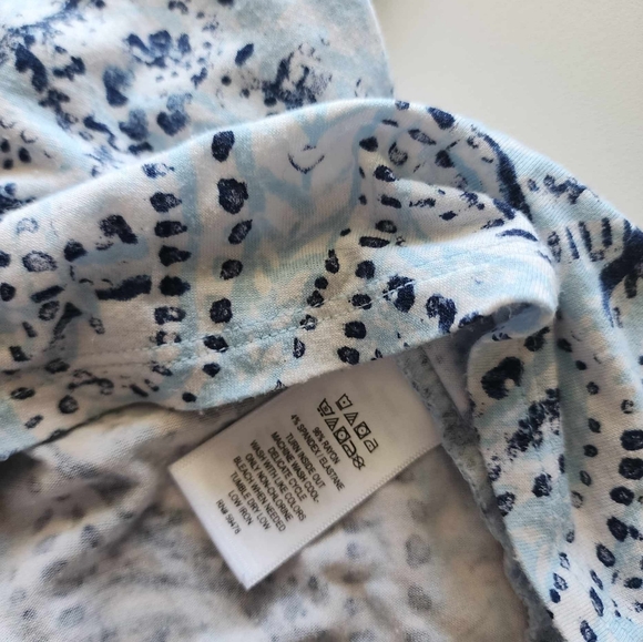 🔴4/30$🔴 Sigrid Olsen white and blue Paisley patterns quarter sleeves tee, 1X - Picture 6 of 9